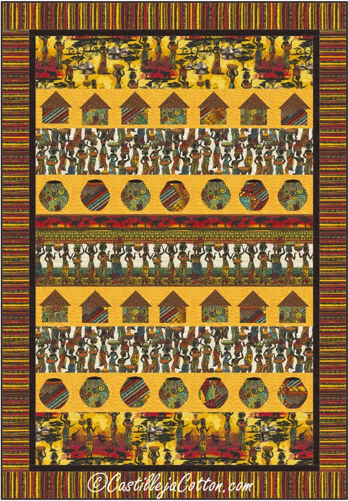 African Sunset Quilt Pattern CJC-48101 - Paper Pattern