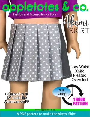 Akemi Skirt 18 Inch Doll Sewing Pattern