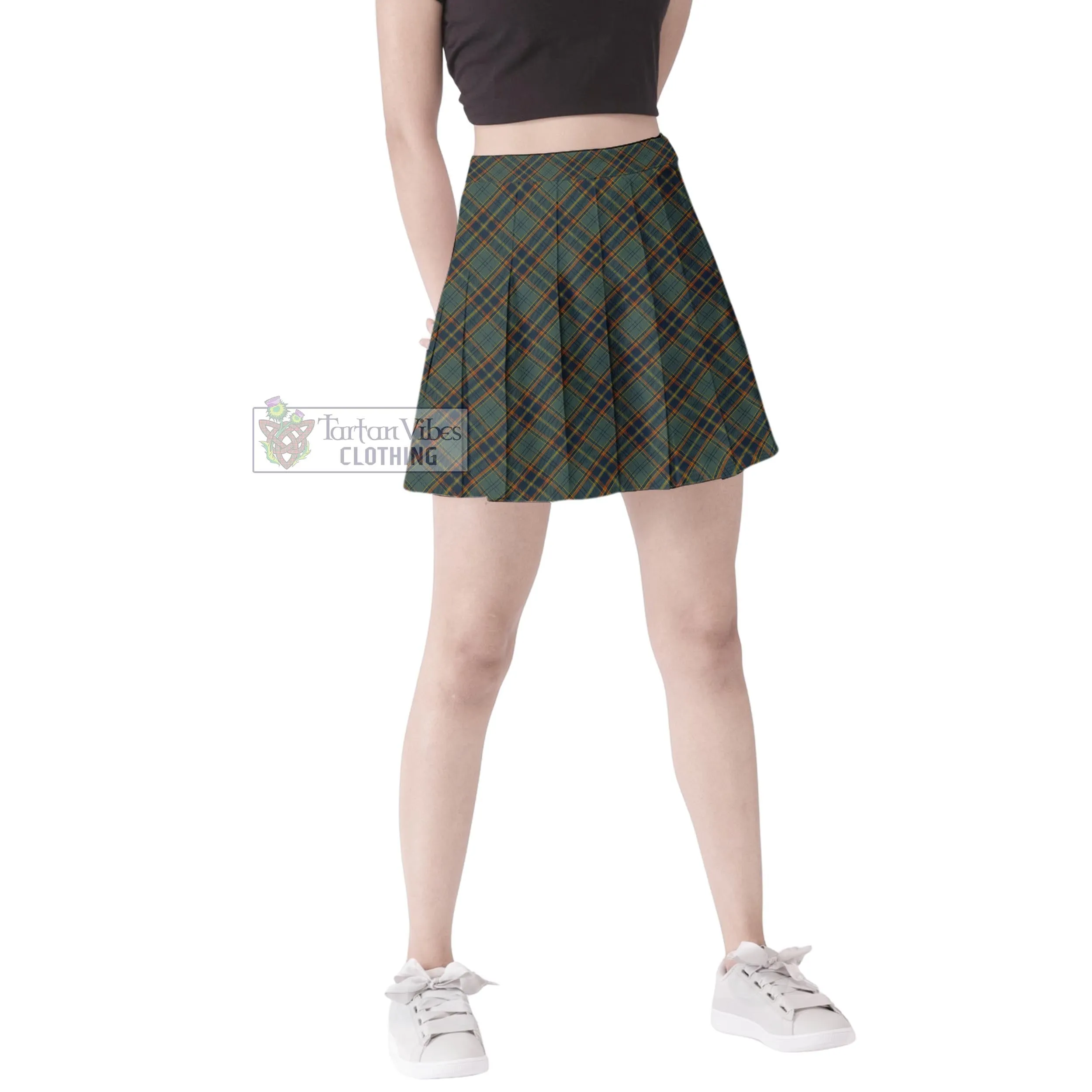 Antrim County Ireland Tartan Women's Plated Mini Skirt