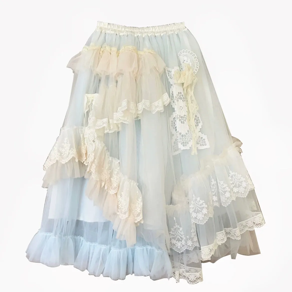 [August unicorn] Blue Moonlight Handmade Drop Top Skirt Set