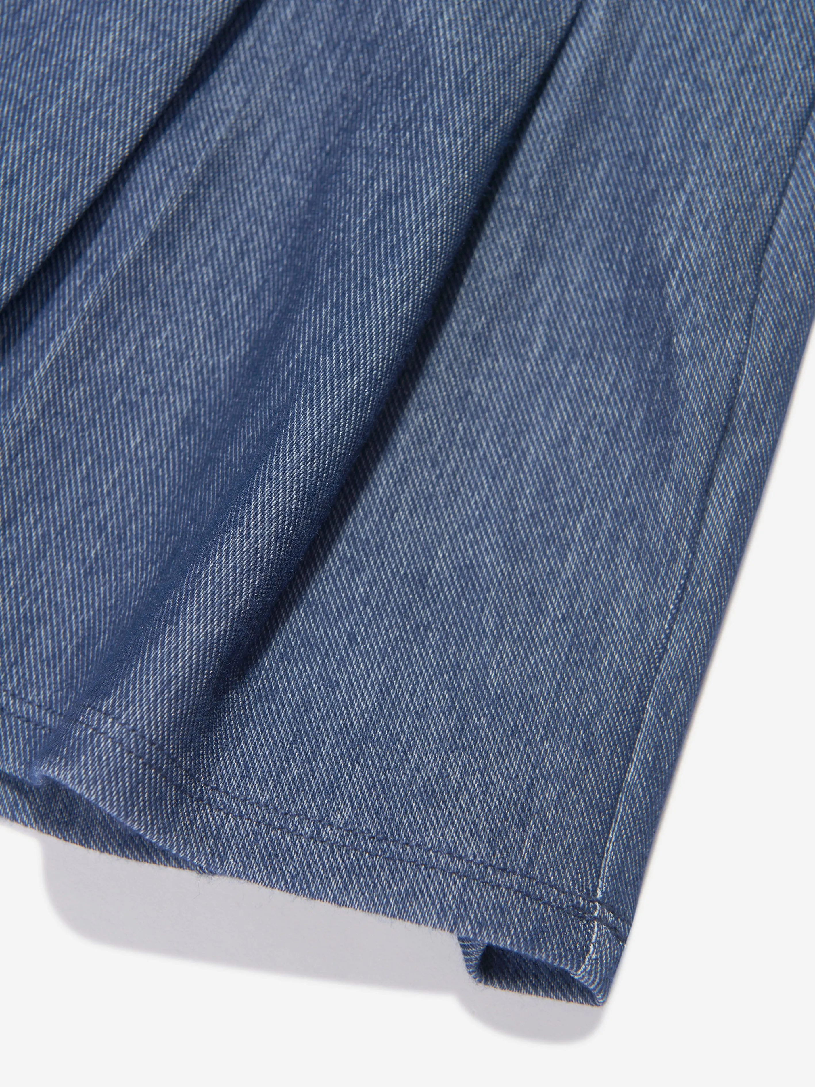 AY by AYLA Girls Denim Look Pleated Mini Skirt in Blue