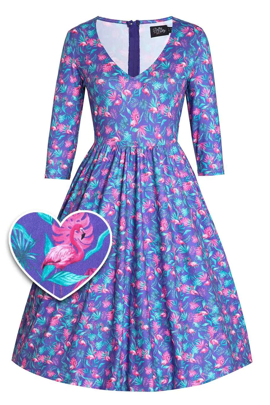 Billie Flamingo Long Sleeved Dress