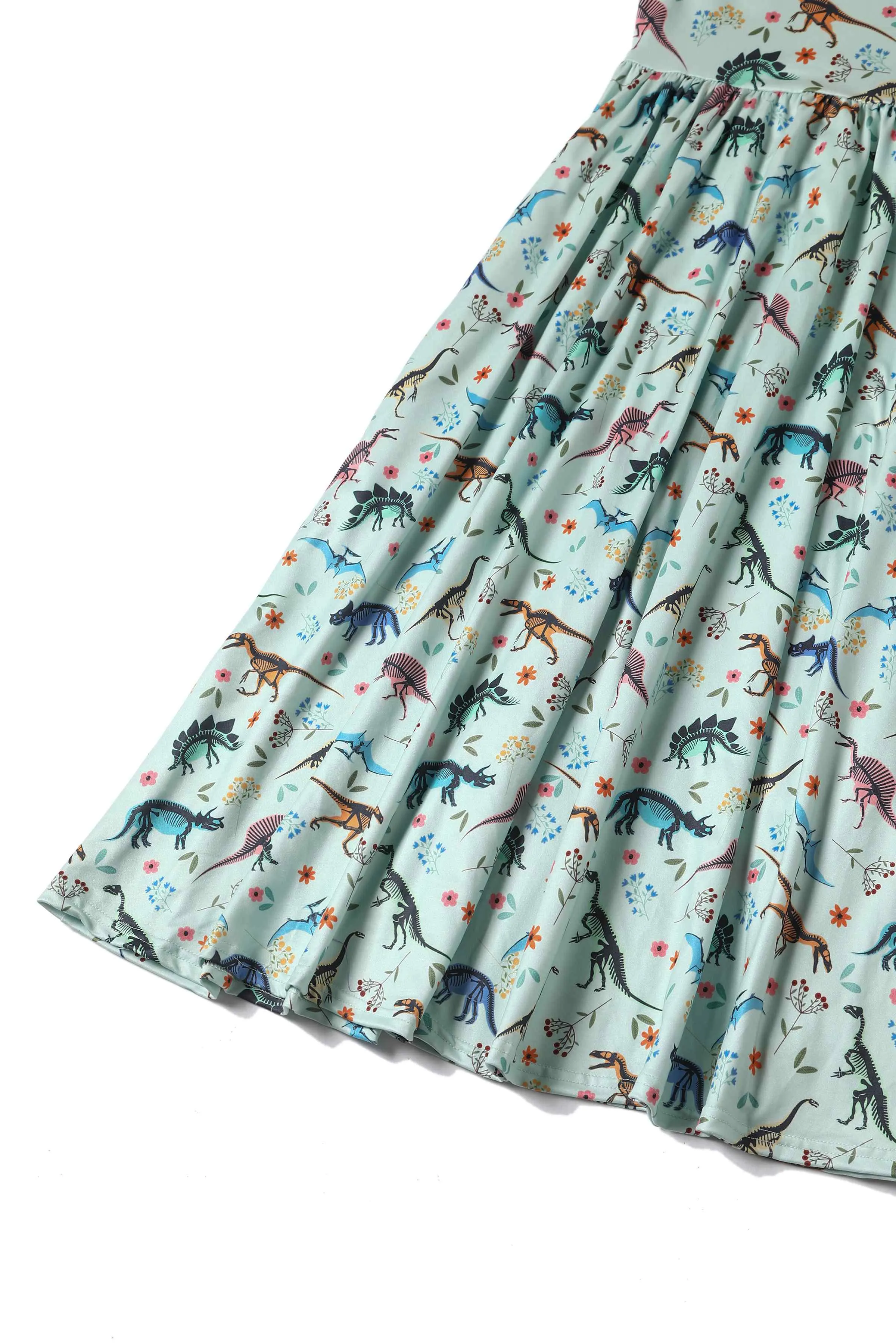 Billie Green Dinosaur Fossil Print Dress