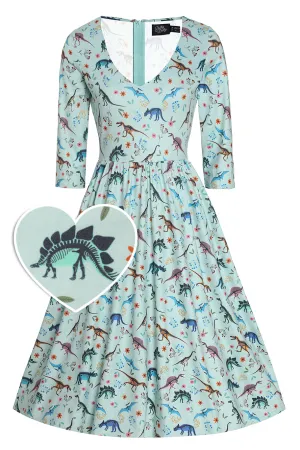 Billie Green Dinosaur Fossil Print Dress