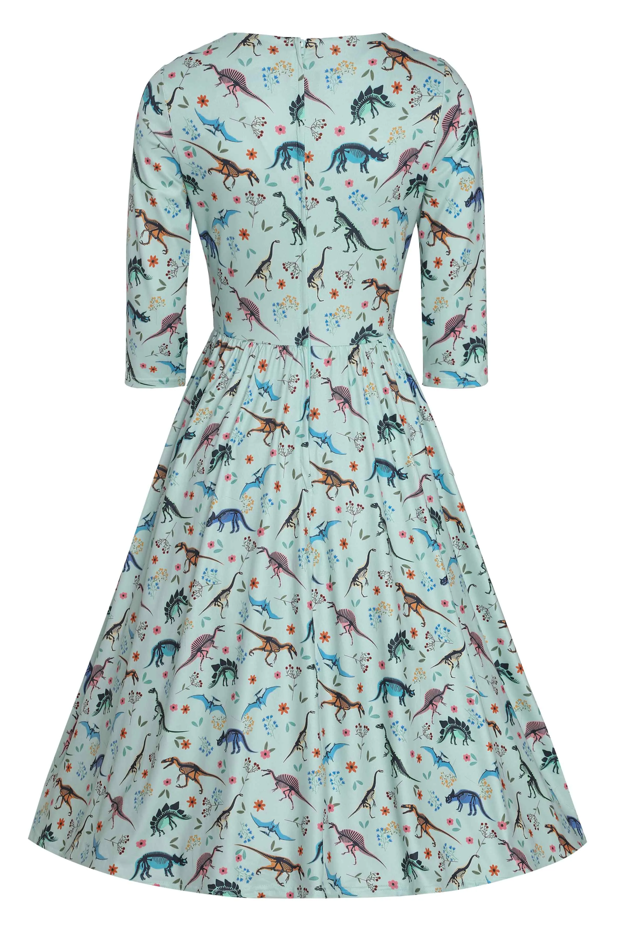 Billie Green Dinosaur Fossil Print Dress