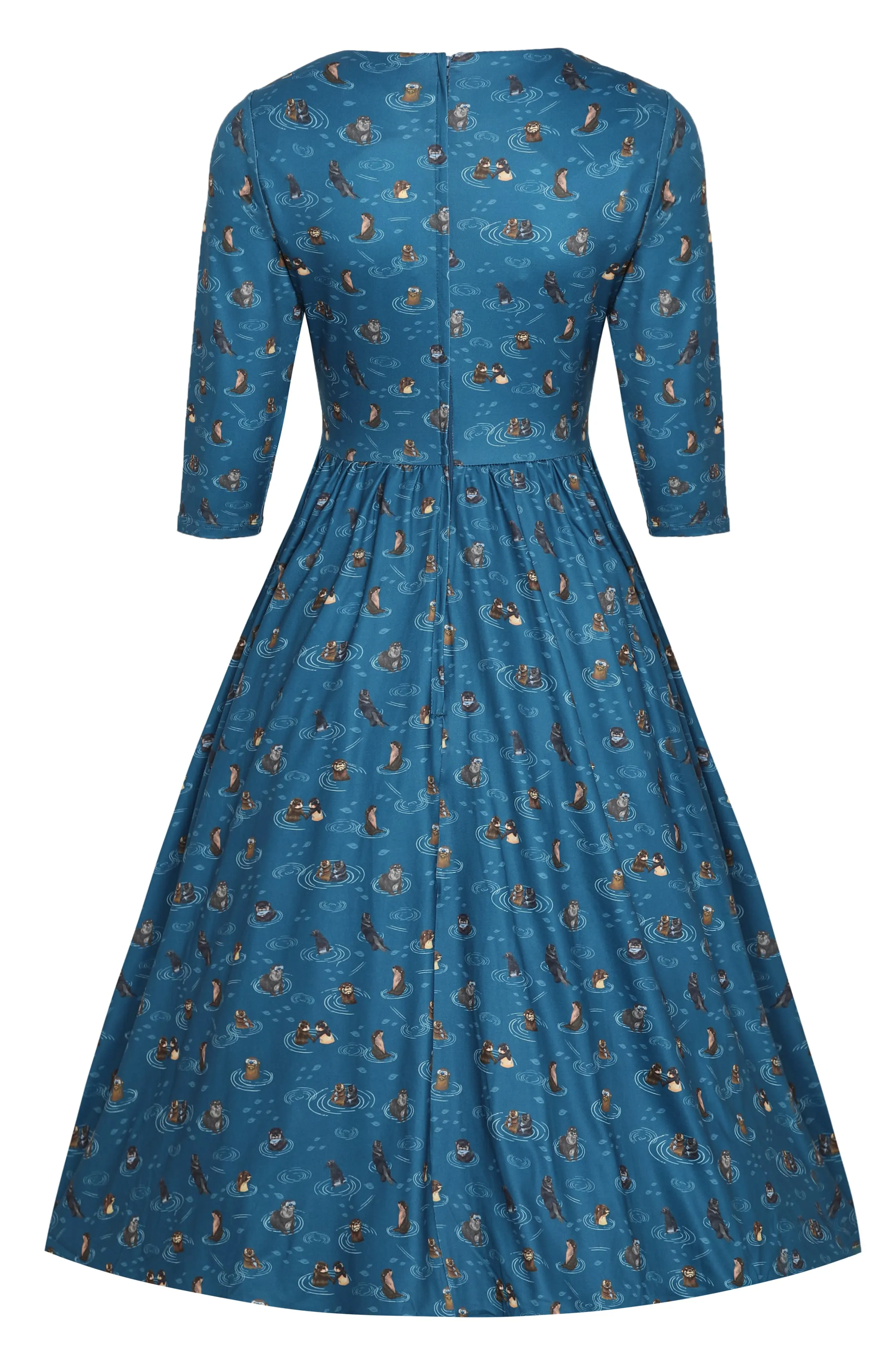 Billie Long Sleeved Blue Otter Family Dress