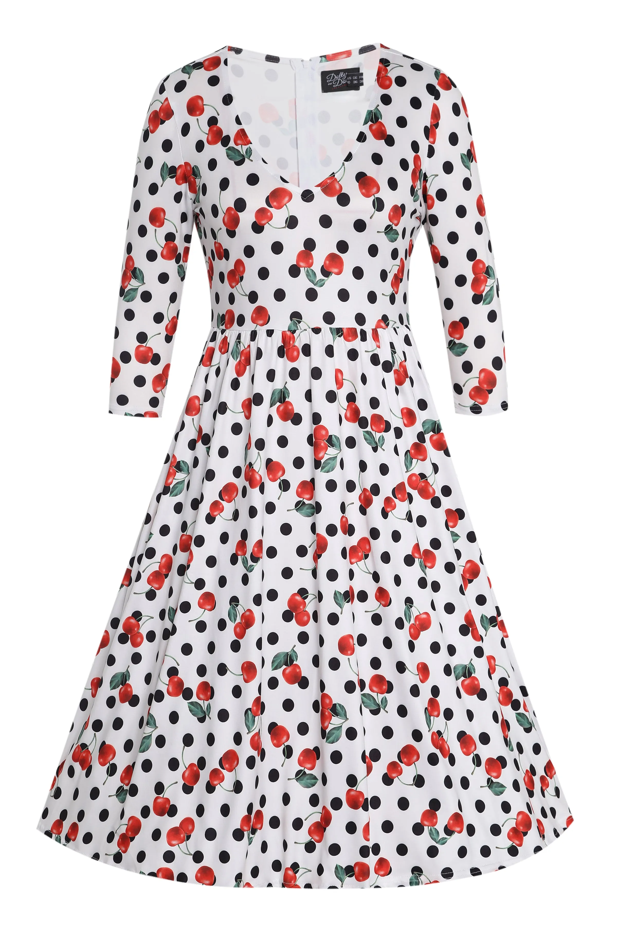 Billie Rockabilly Cherry Polka Dot Dress