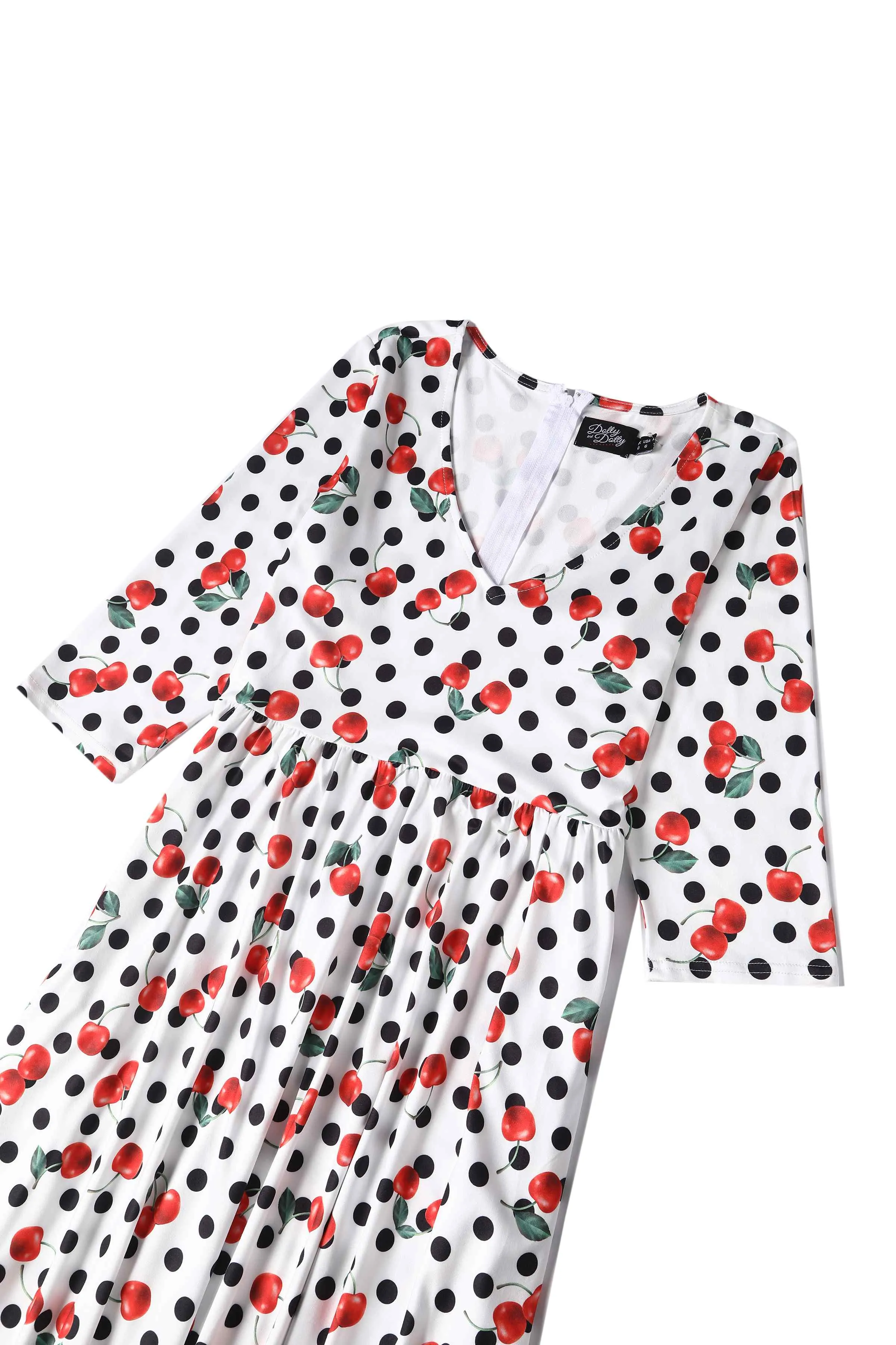 Billie Rockabilly Cherry Polka Dot Dress