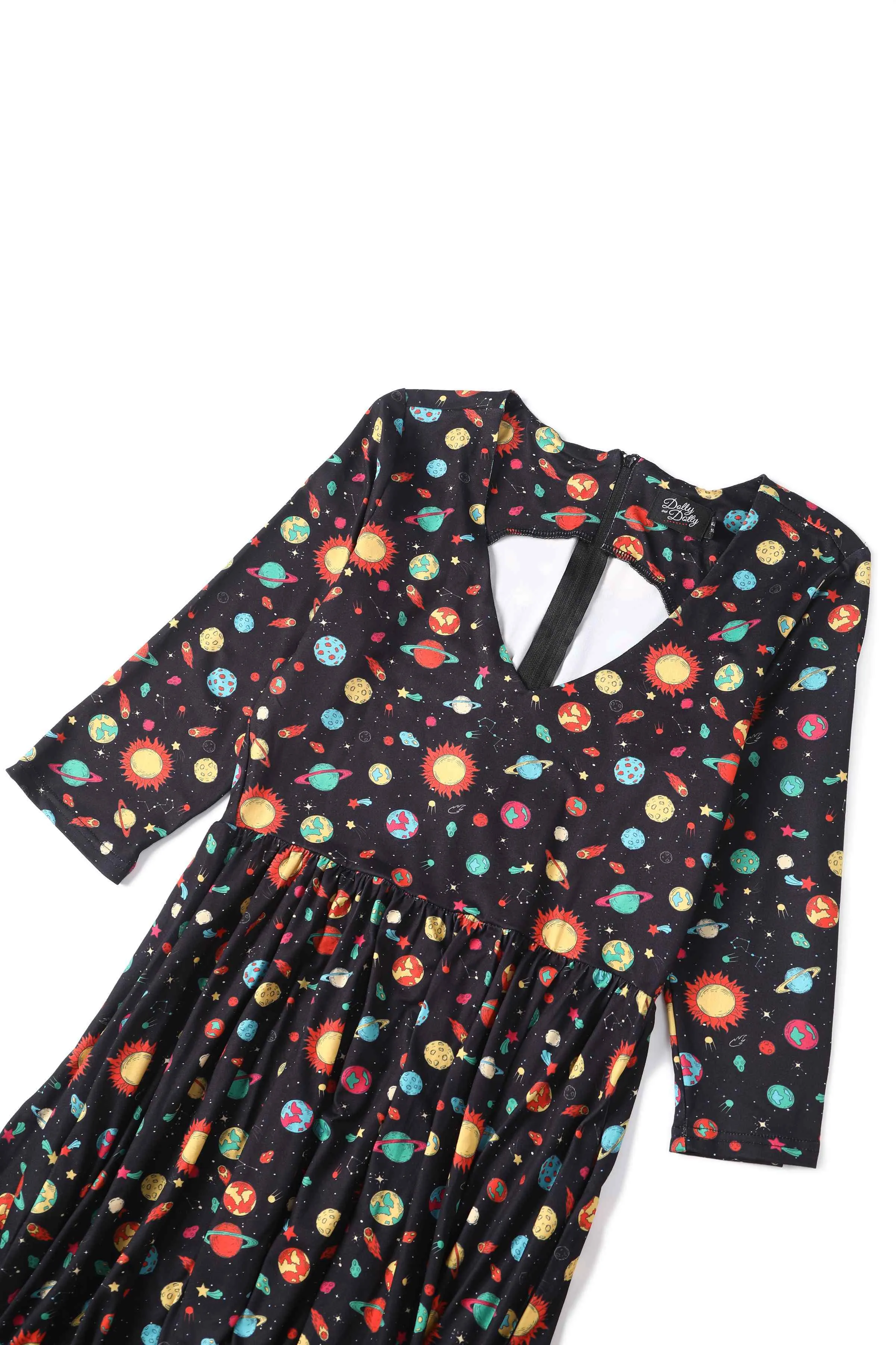 Billie Solar System Print Flared Dress