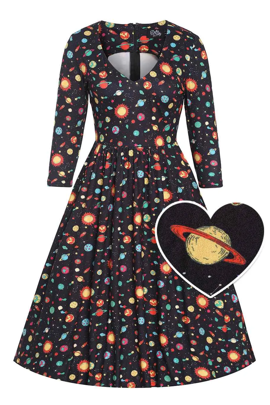 Billie Solar System Print Flared Dress