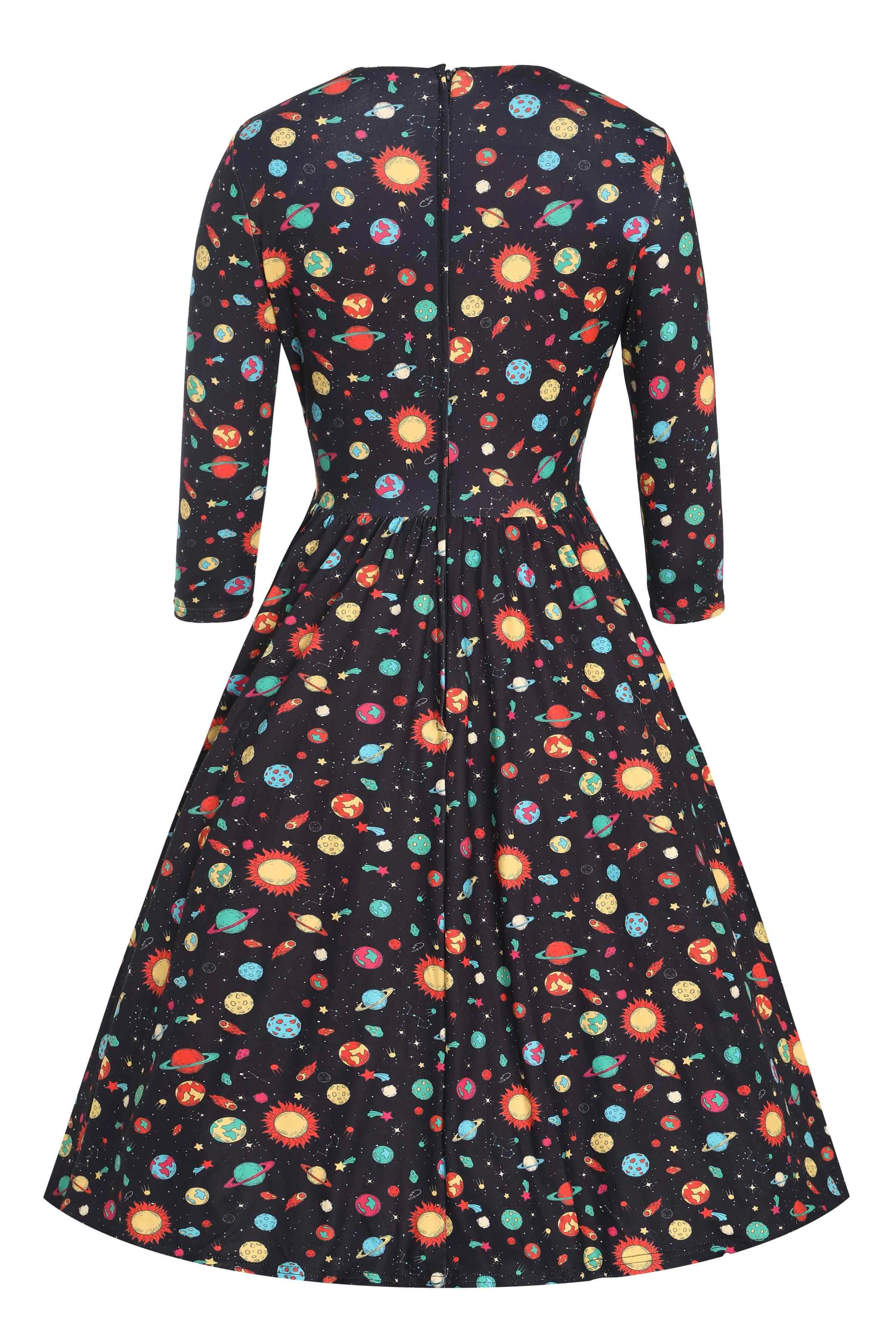 Billie Solar System Print Flared Dress