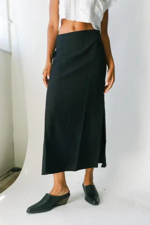 Black Classic Midi Skirt