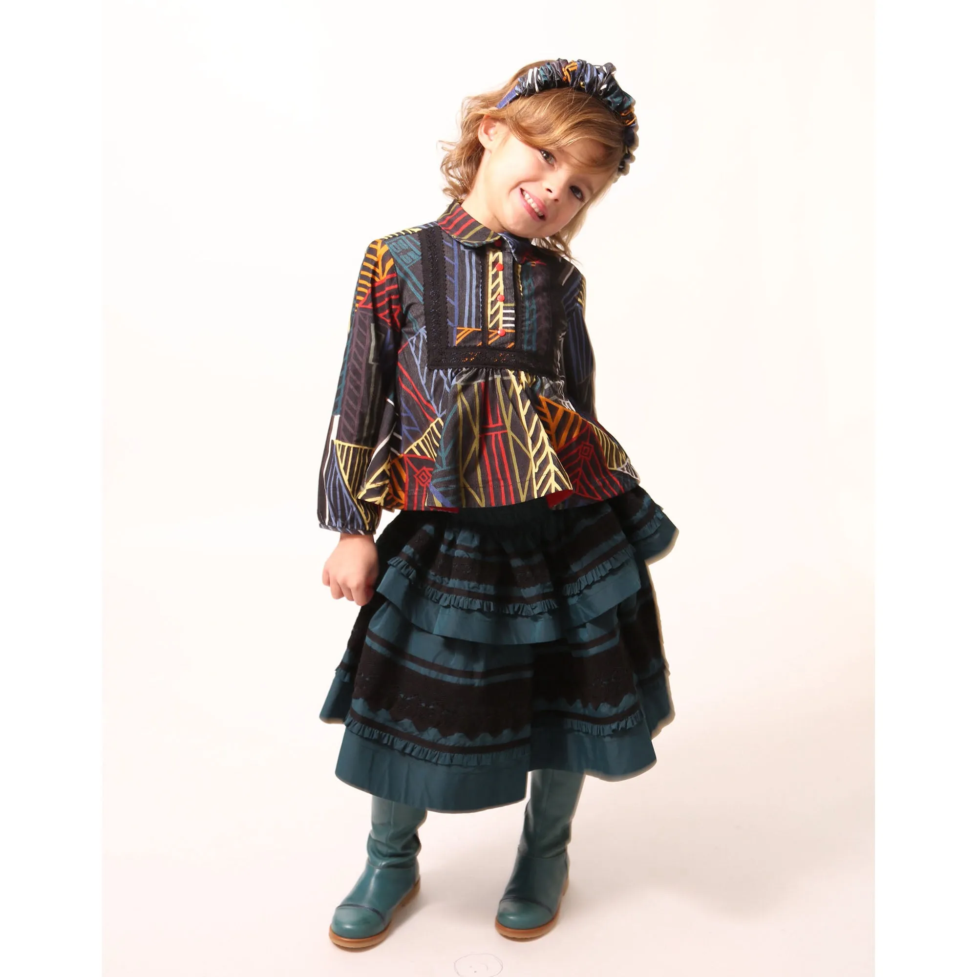 BRITTANY SMOCKED TIERED SKIRT