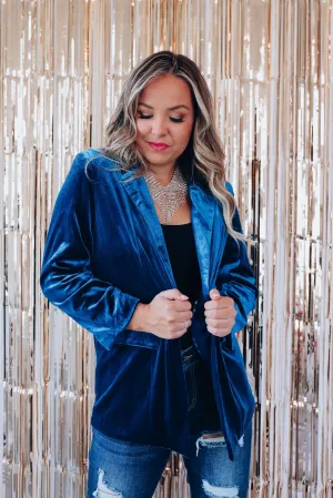 Broadway Velvet Blazer - Blue