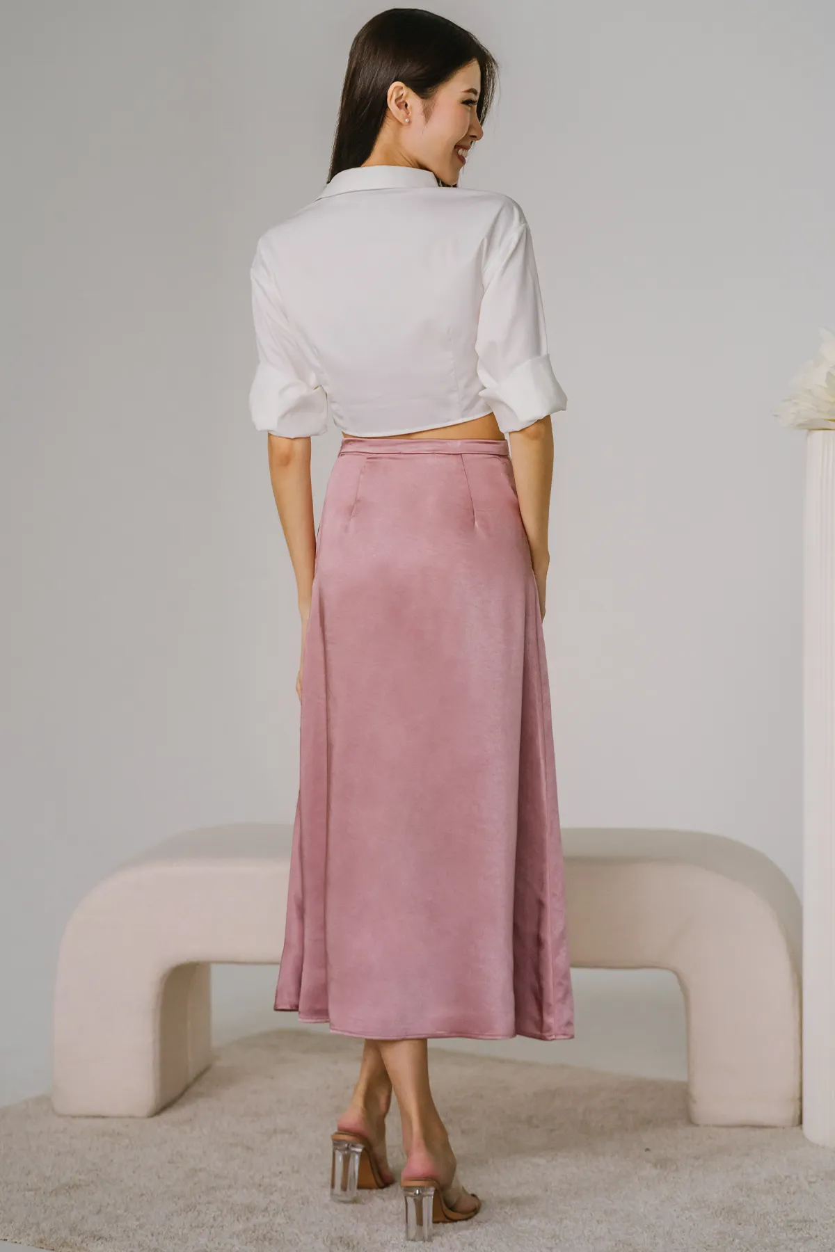 Chantilly Satin Skirt (Pink)