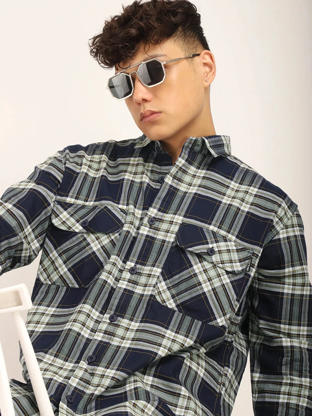 Checksque Blue Full Sleeve Check Shirt