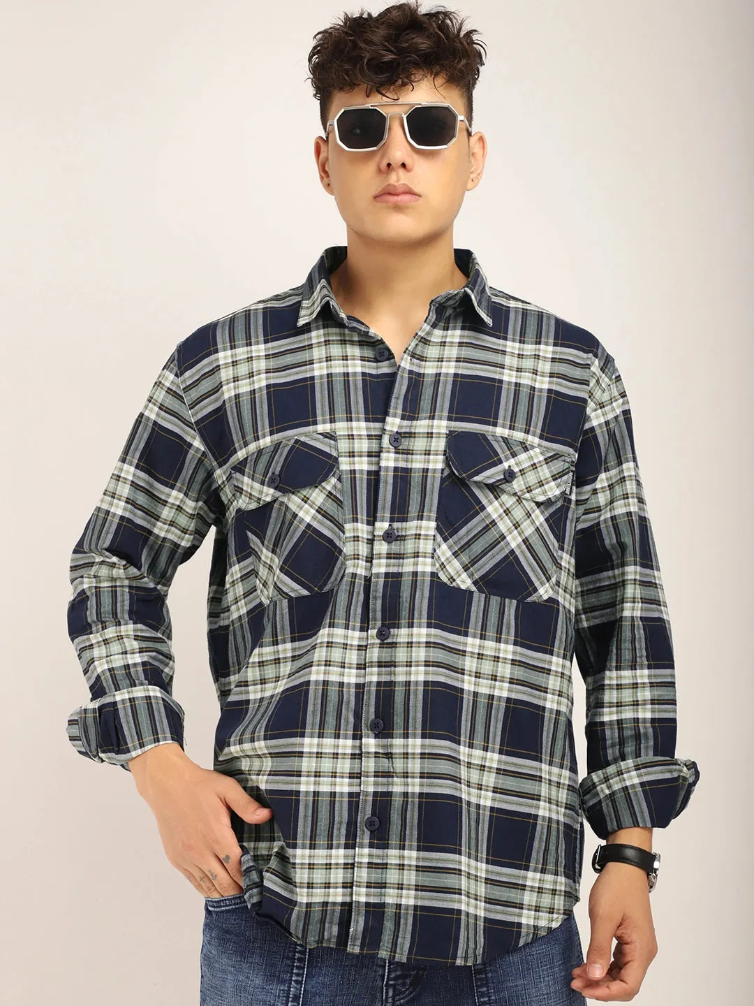 Checksque Blue Full Sleeve Check Shirt