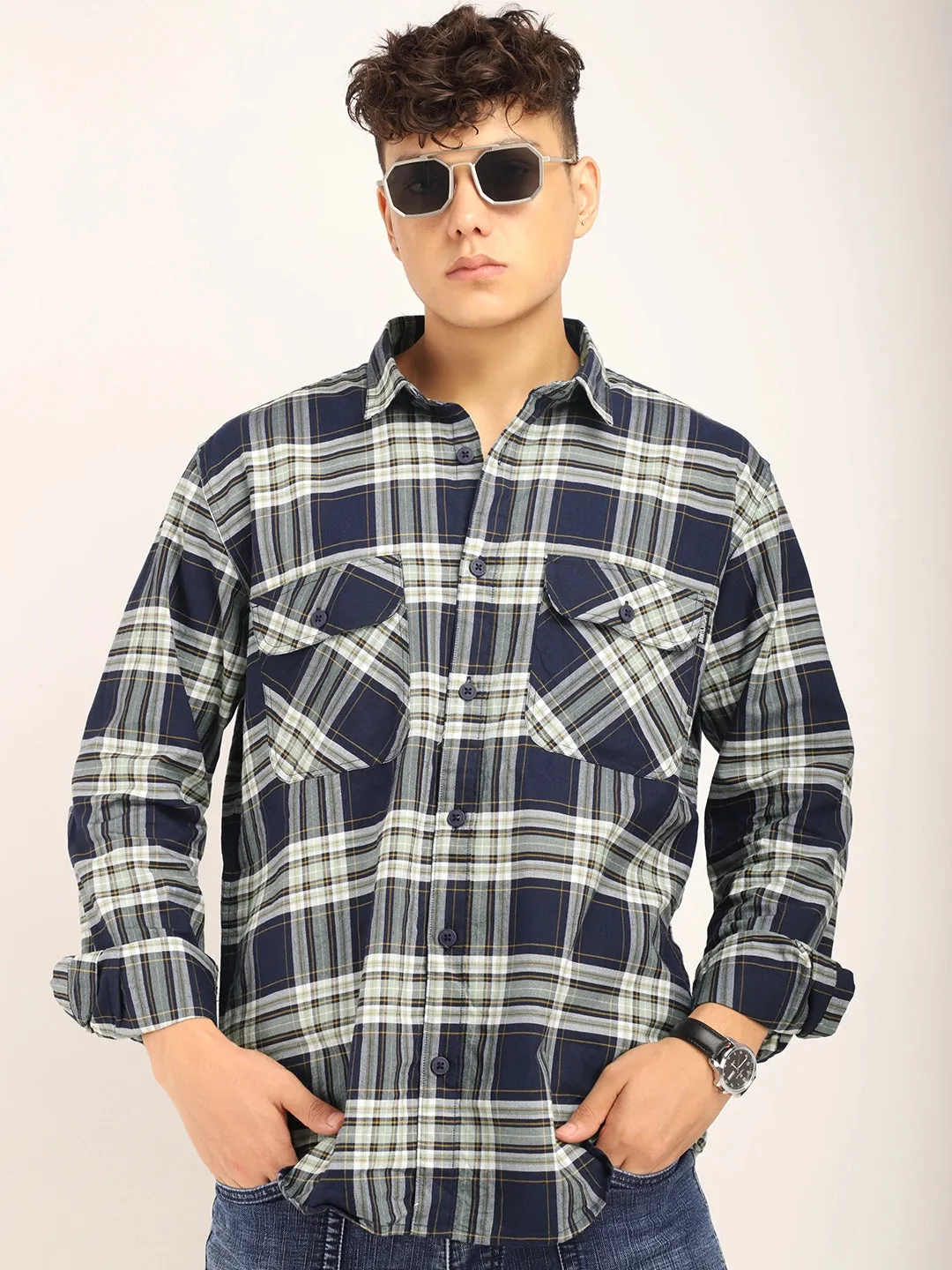 Checksque Blue Full Sleeve Check Shirt