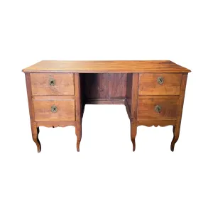 Classic French 18th Century Empire Walnut Kneehole Writing Desk