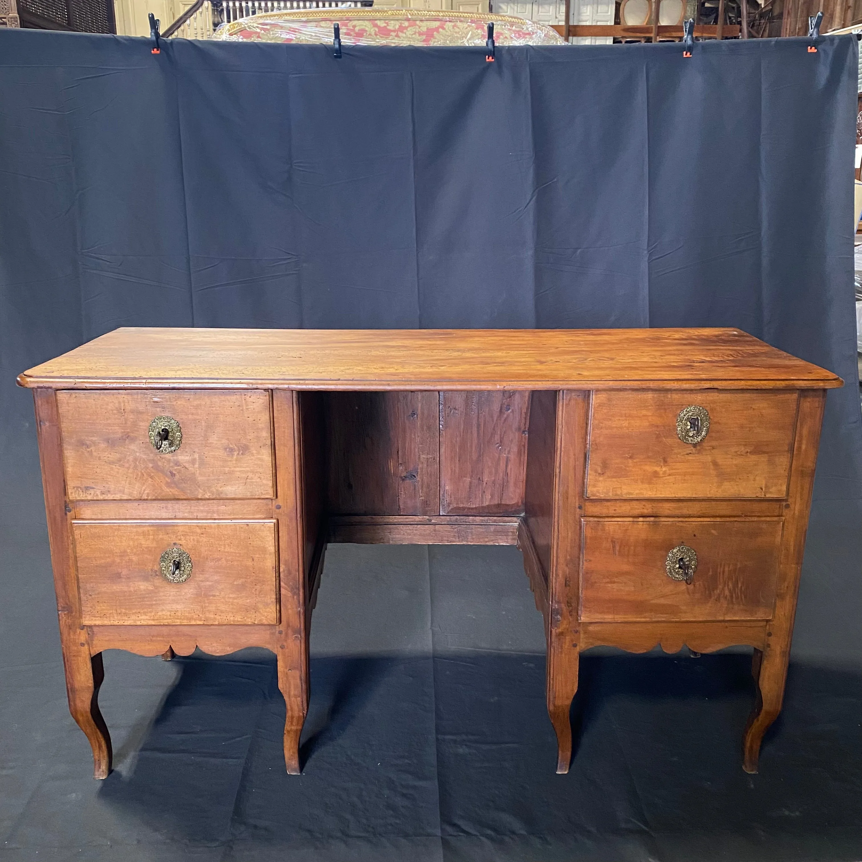 Classic French 18th Century Empire Walnut Kneehole Writing Desk