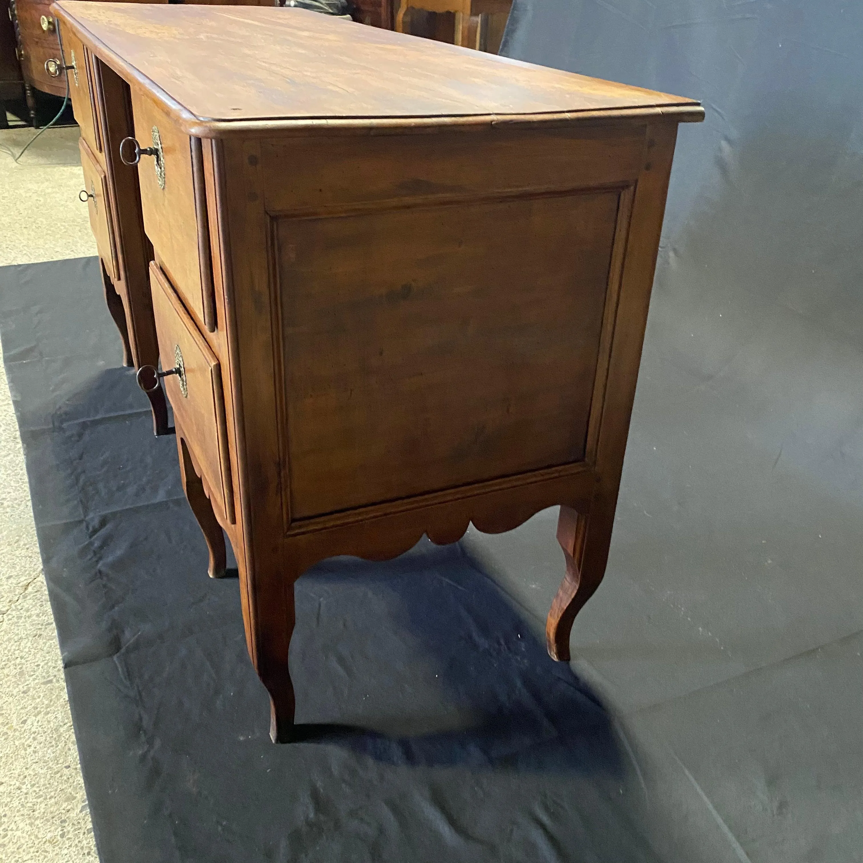 Classic French 18th Century Empire Walnut Kneehole Writing Desk