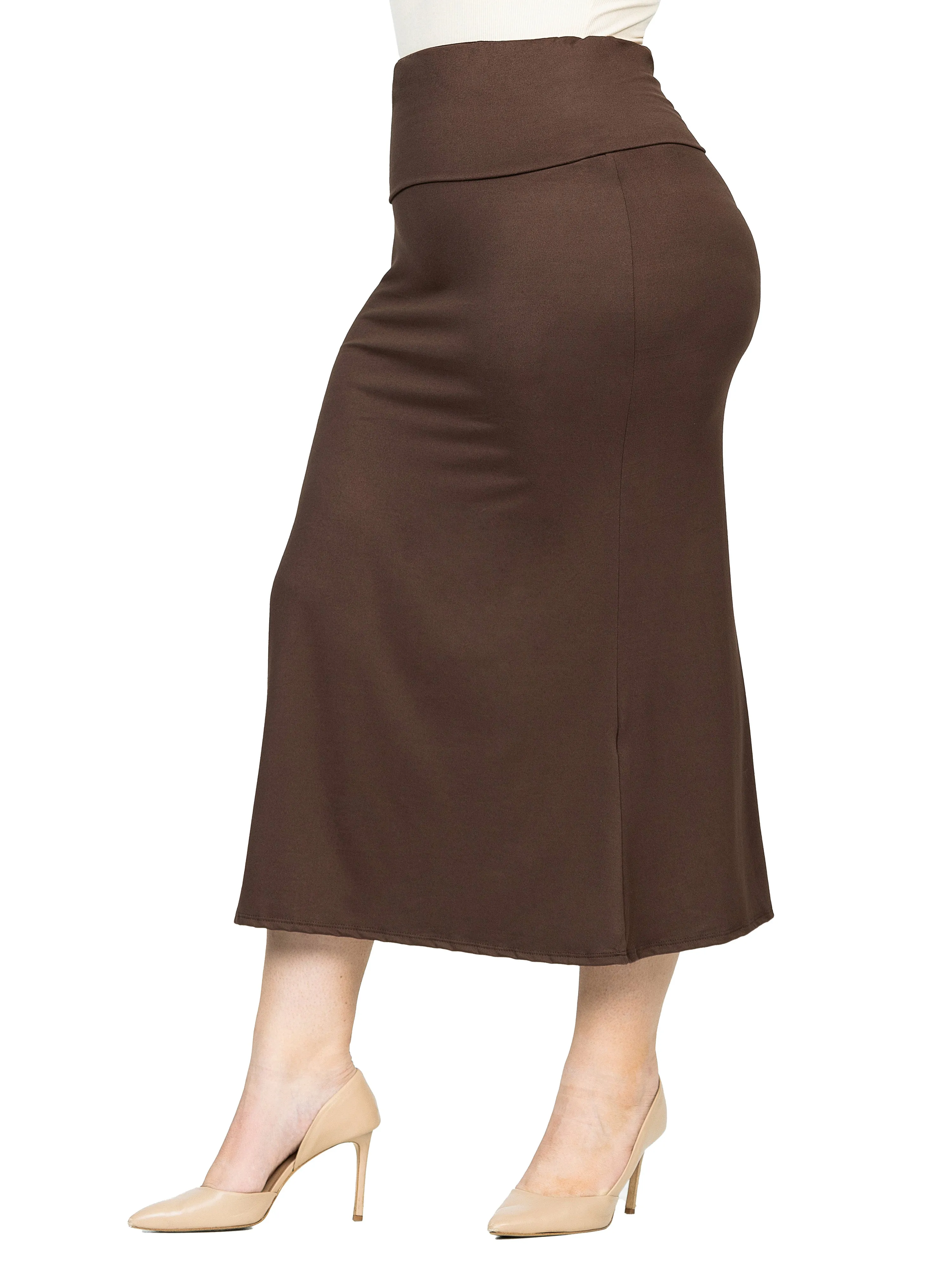 Comfortable Plus Size Foldover Maxi Skirt