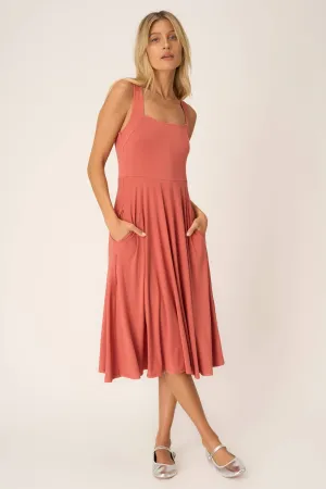 Dance With Me Volume Tank Dress - Sunset Coral