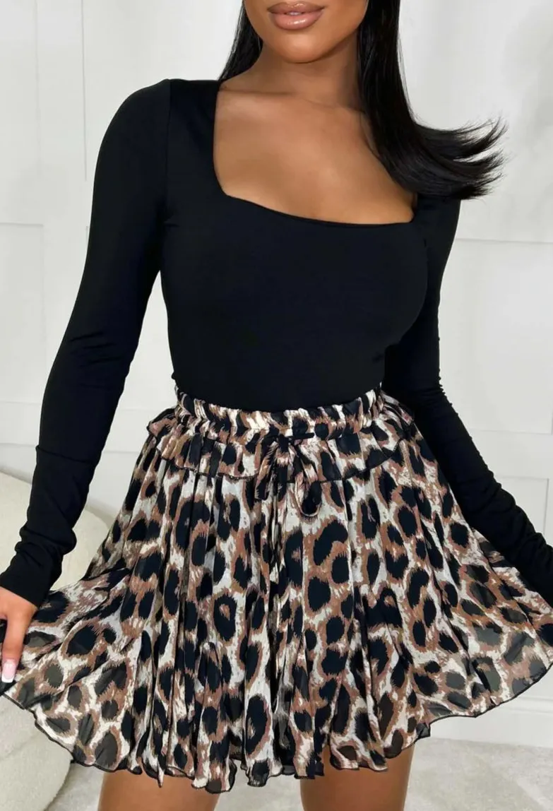 Diva Daydream Leopard Print Layered Skirt