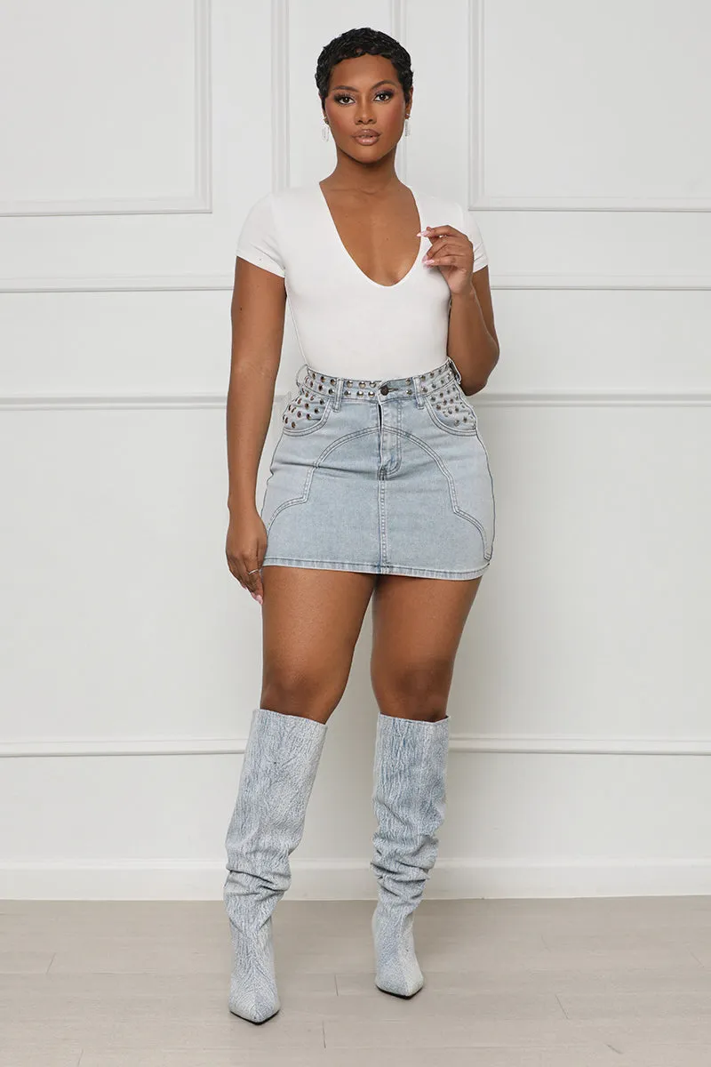 Down South Denim Mini Skirt-FINAL SALE