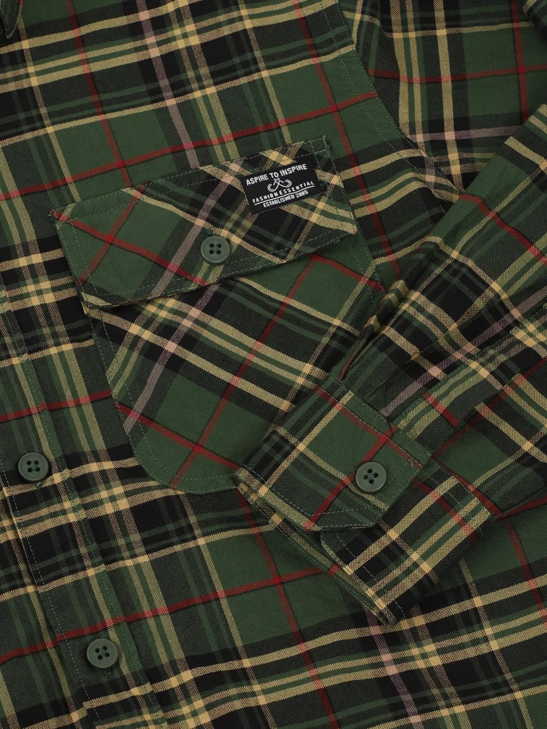 Einar Dark Green Check Full Sleeve shirt