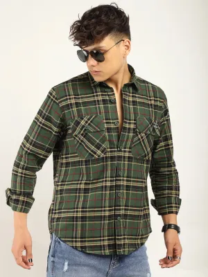 Einar Dark Green Check Full Sleeve shirt