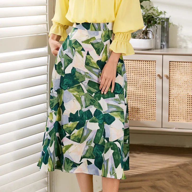 Elegant And Versatile High-waisted Slim A-line Skirt