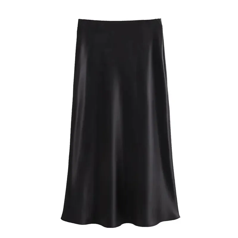 Eliza Satin Women's Midi Skirt