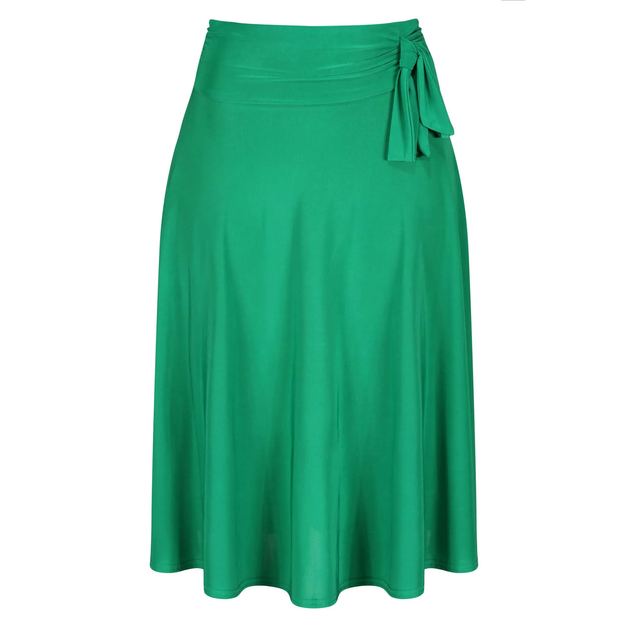 Emerald Green Pin Up Slinky Swing Office Work Flare Skirt