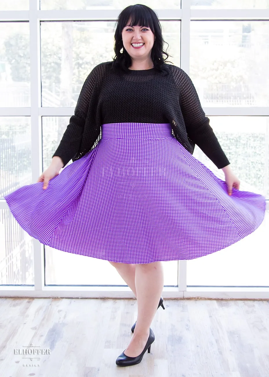 Essential Julie Skirt - Grape Gingham