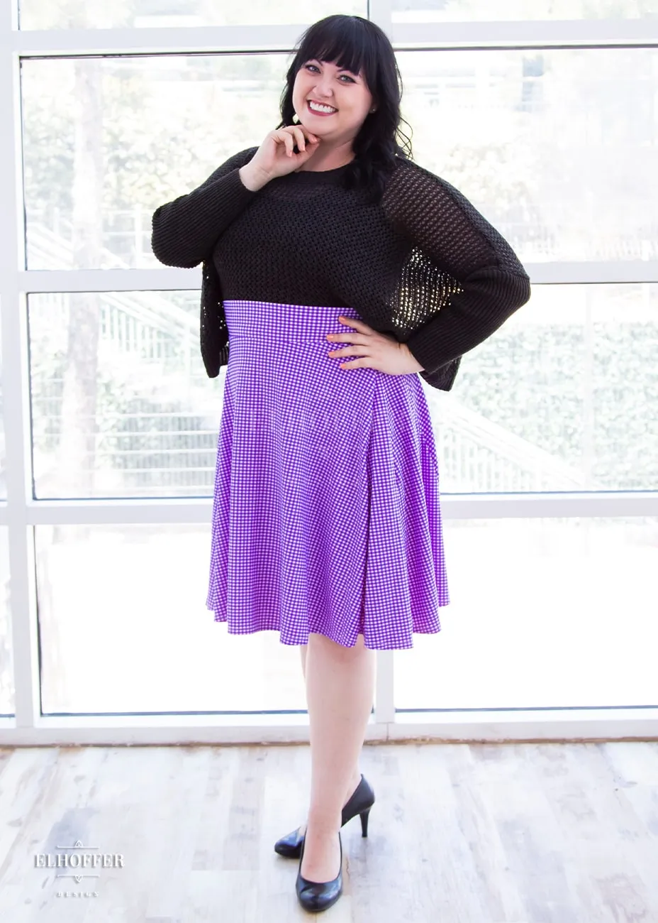 Essential Julie Skirt - Grape Gingham