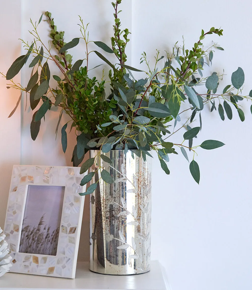 Etched Mercury Vase/Candleholder