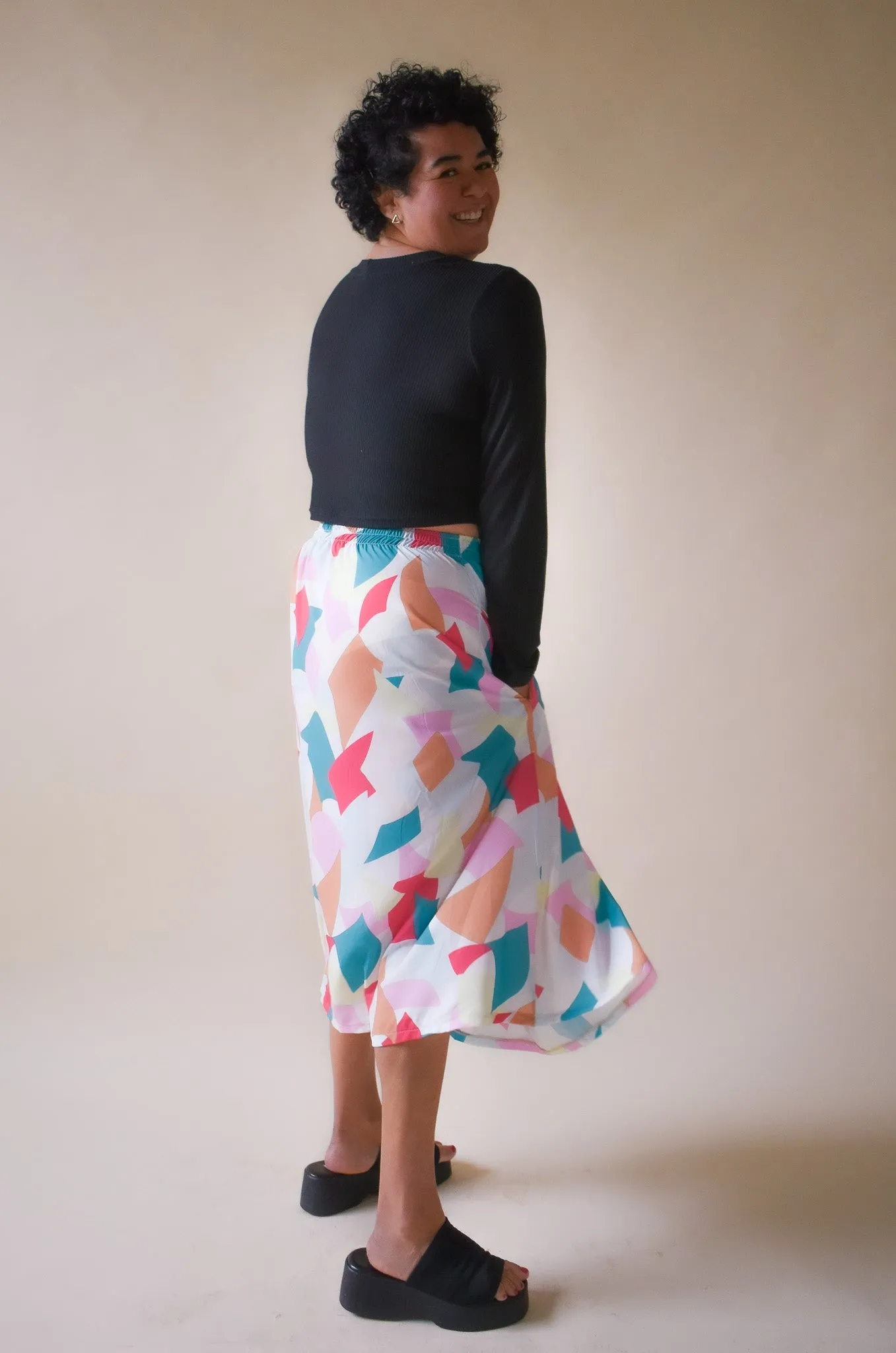 Eva Midi Skirt in Color Splash