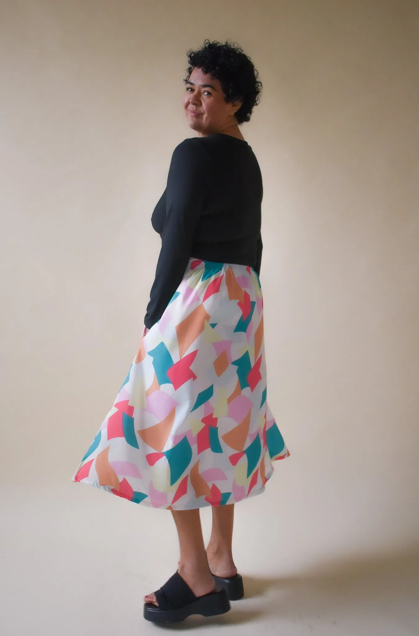 Eva Midi Skirt in Color Splash