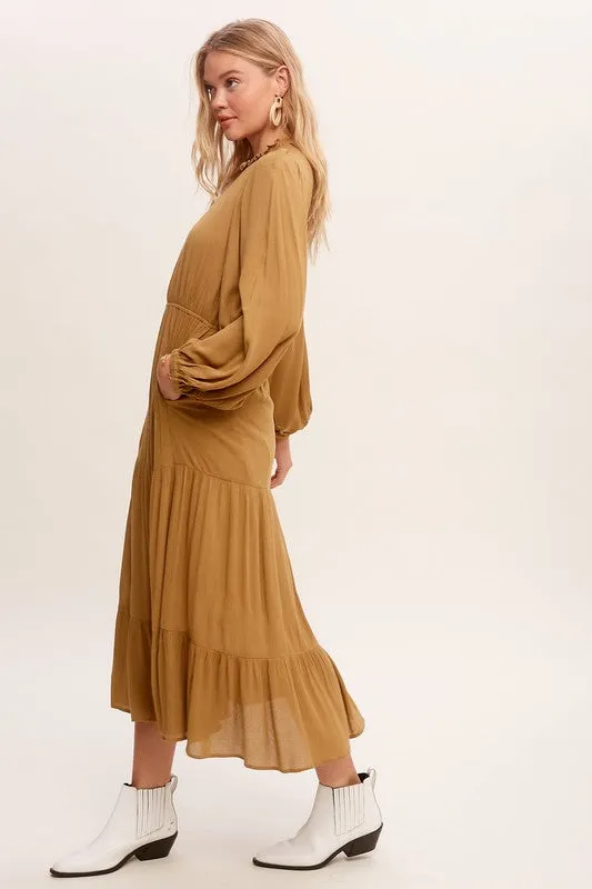 Feminine Boho Inspired Maxi Woven Dress