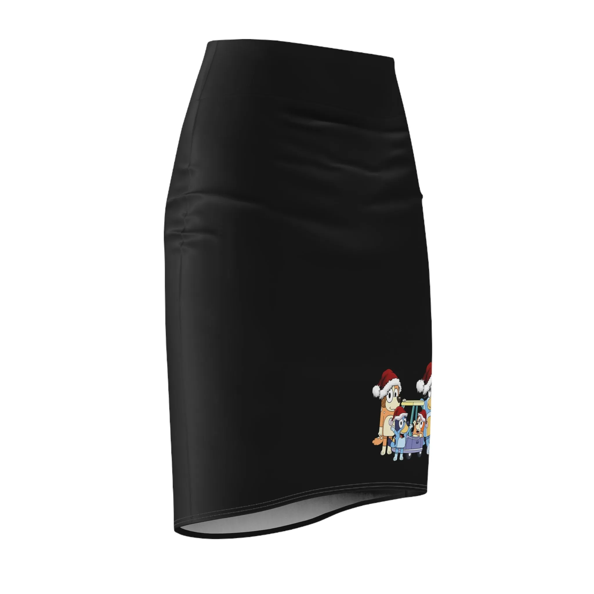 Festive Cartoon Print Women's Pencil Skirt - Holiday Cheer