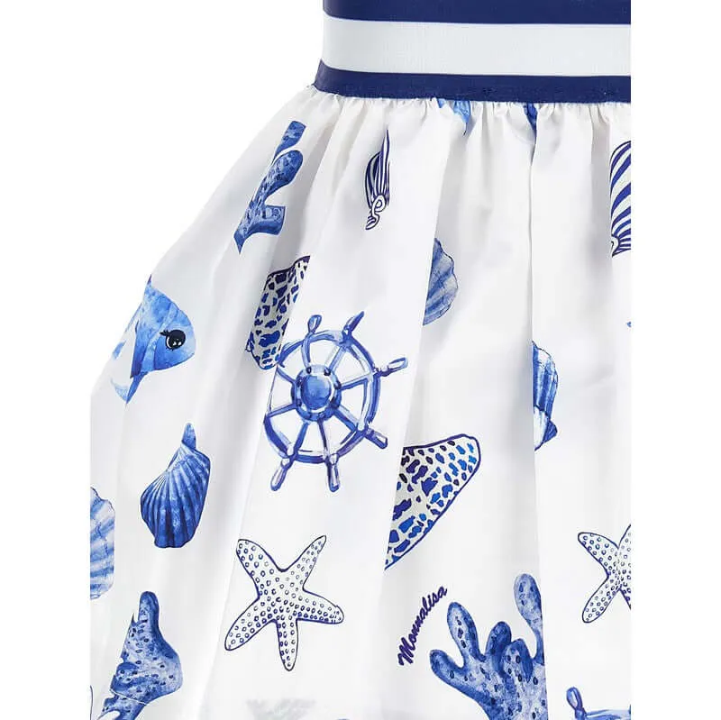 Girls White Ocean Skirt