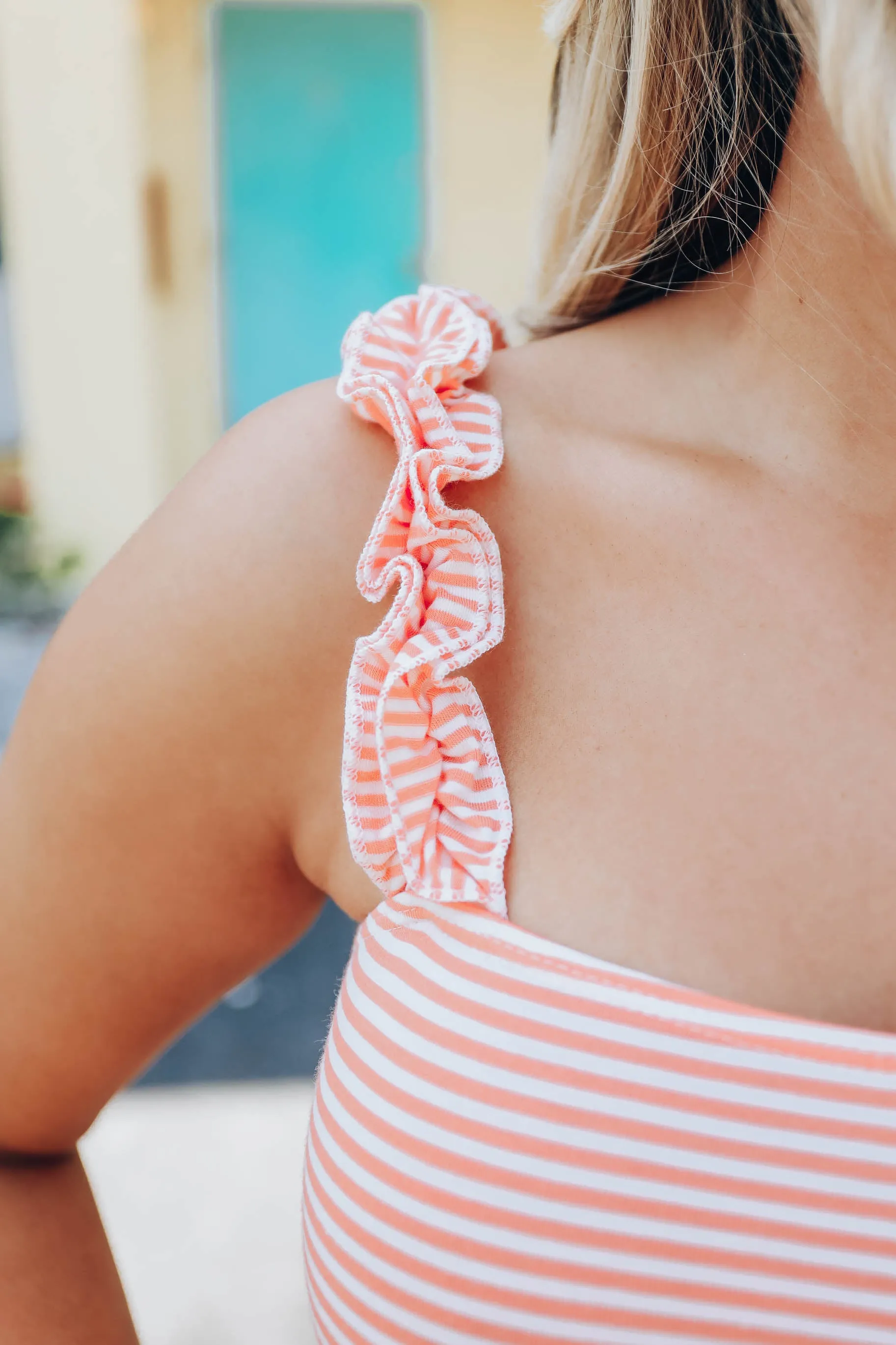 Gisele Striped Bodysuit - Orange