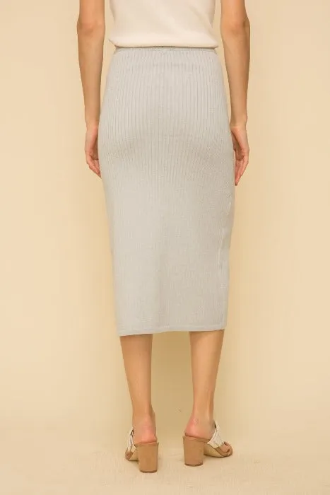 Grey Sweater Skirt with slit = Medium