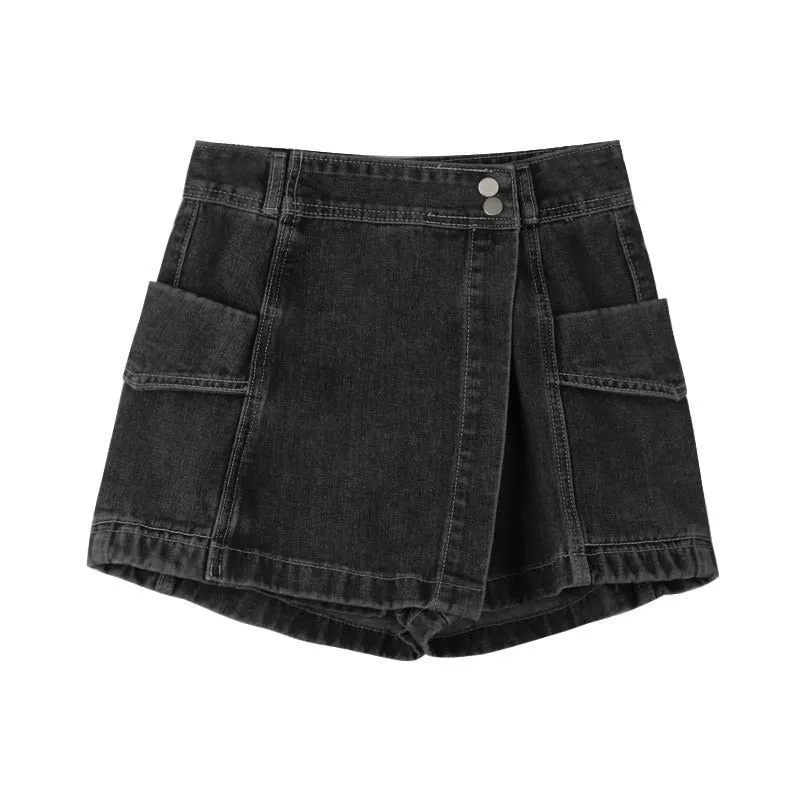 High-Waisted Casual Women's Mini Denim Short Skirt