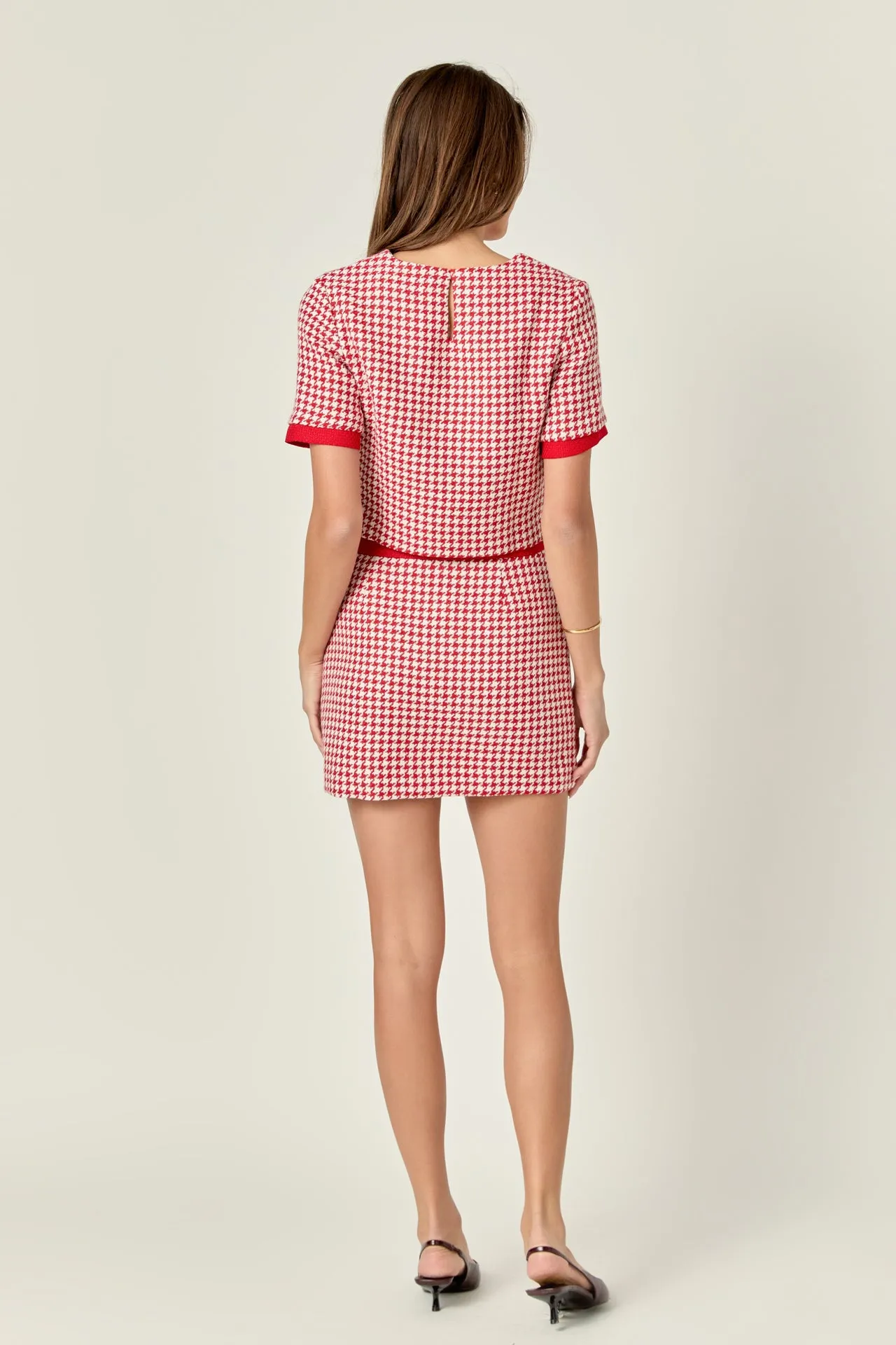 Hounds tooth Mini Skirt