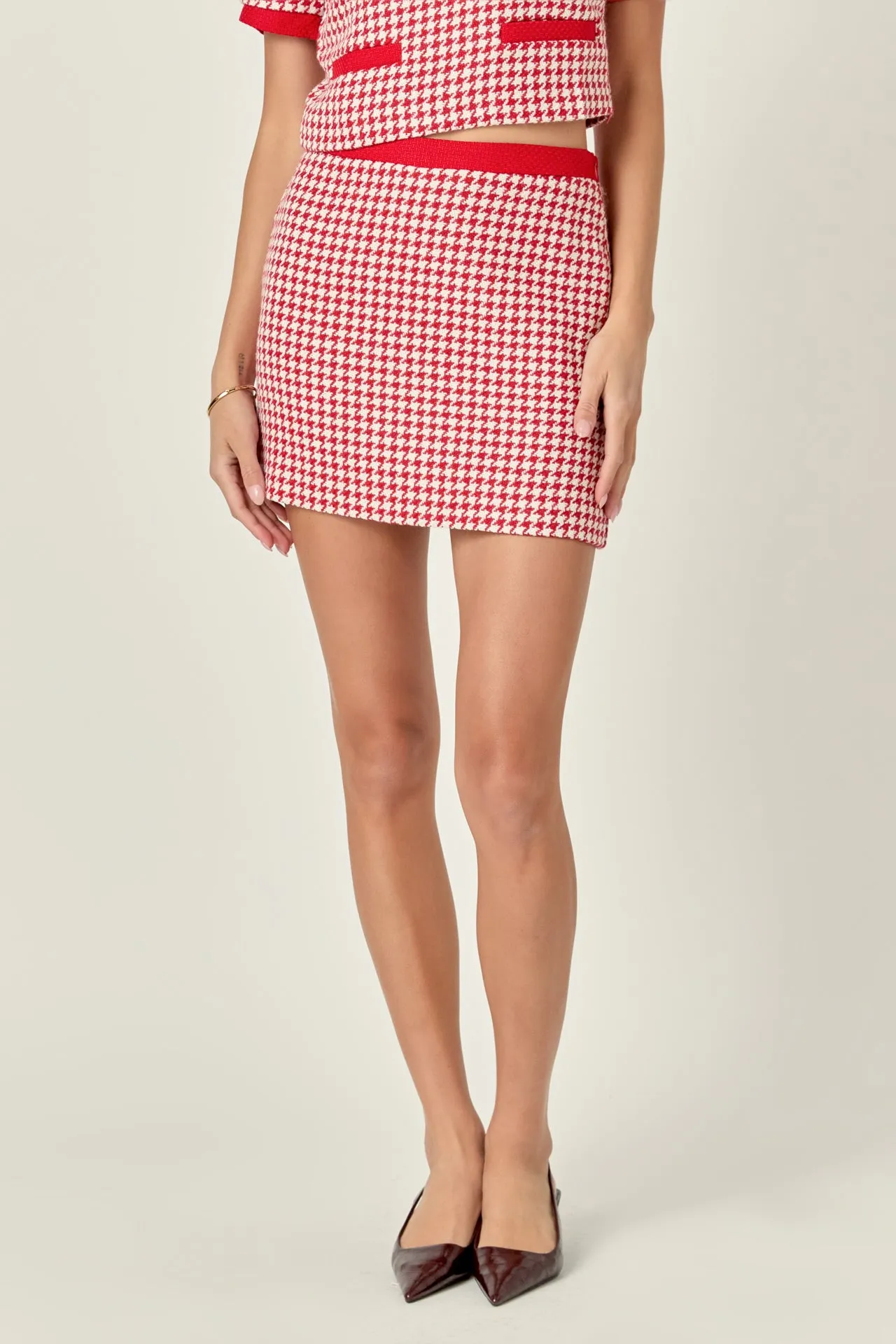 Hounds tooth Mini Skirt