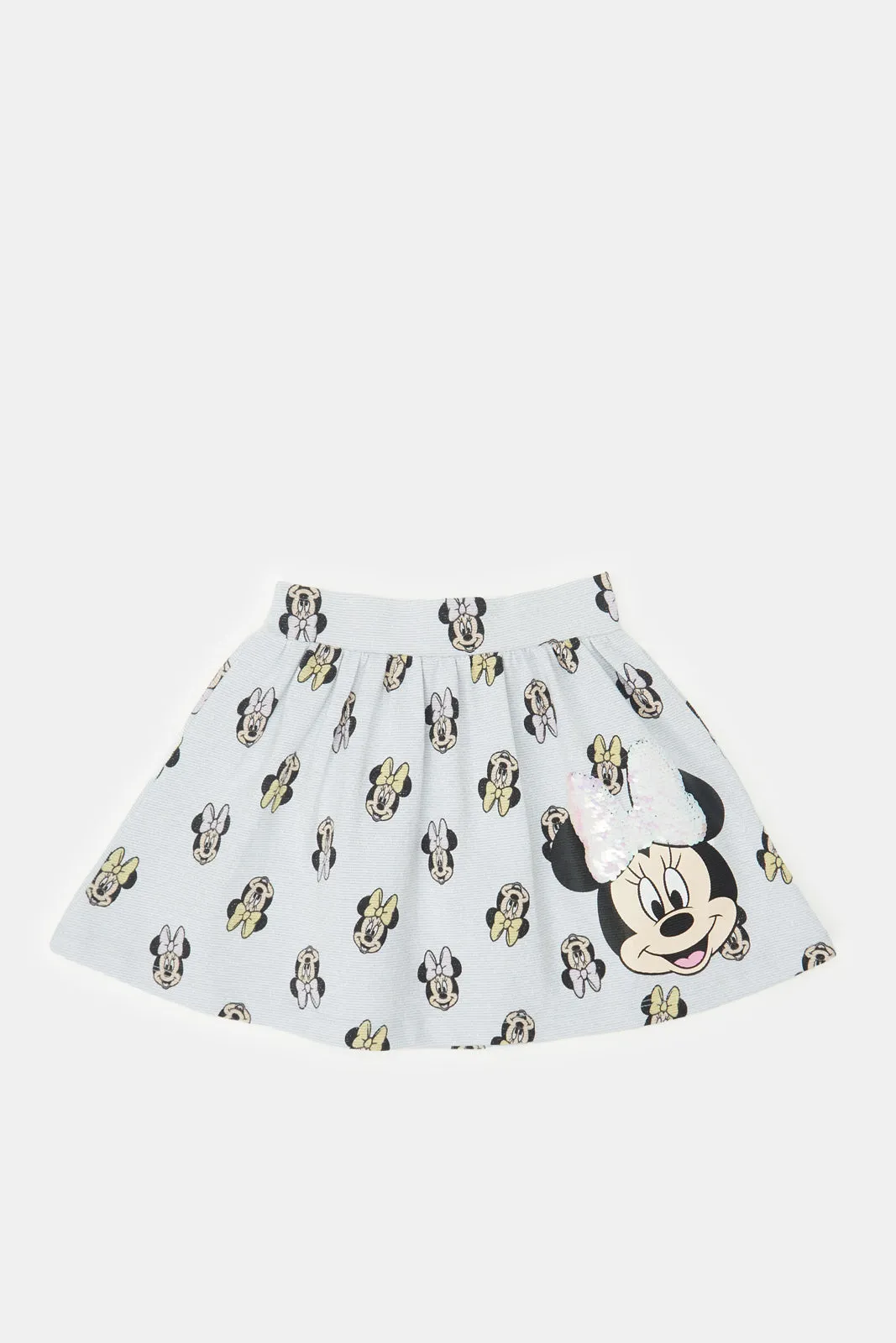 Infant Girls White Mini All Over Print Skirt