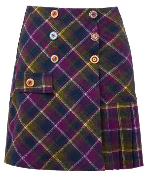 Joe Browns 10 Purple Joe's Favourite Checked Skirt