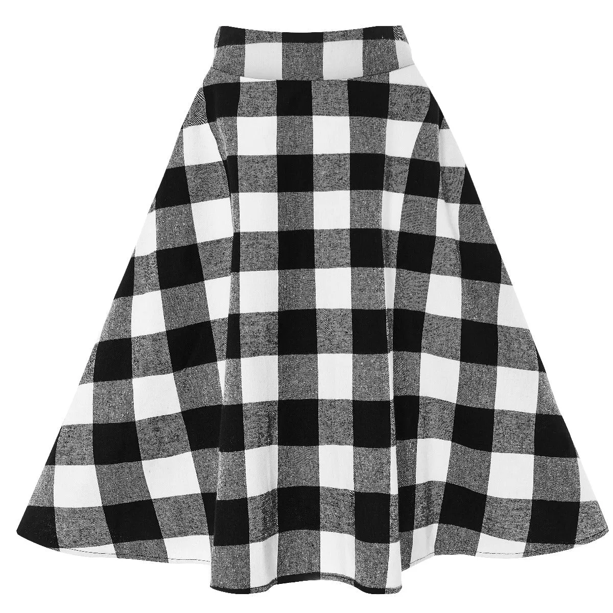 Joyce Monochrome Check Swing Skirt